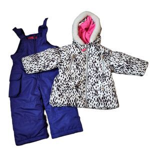 Girls Winter Outerwear Bundle • Size 12M • Carter’s Jacket + London Fog Bibs